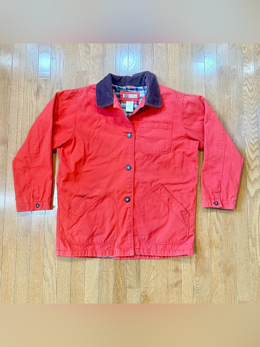 Vintage Faded Glory Women’s Medium Barn Jacket Chore Coat Canvas 90s Corduory